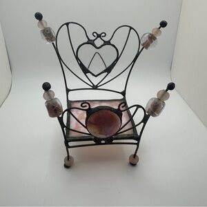 Decorative Metal Chair with Heart Design